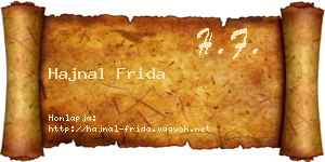 Hajnal Frida névjegykártya